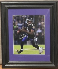 Lamar Jackson Auto 8x10 Signed & Custom Purple/Black Frame 🐦‍⬛😈🐦‍⬛ with COA picture