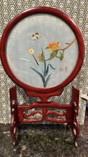 Vintage Chinese Double Sid Suzhou Silk Embroidery Tbl Screen Butterfly 11