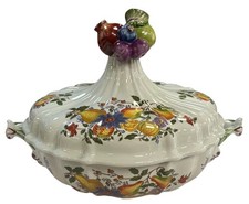 GINORI DIAMONDSTONE PESCARA FRUIT MOTIF XL SERVING TUREEN RARE HTF picture