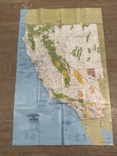 Vintage National Geographic Map California And Nevada 22