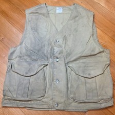Vtg CC FILSON Canvas Tin Cloth Hunting Vest Style 631 Sz XL SeattleUSA Made Rare picture