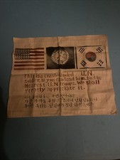 Vintage blood chit Korean War UN American pilot Cloth Crash Landed Notice picture