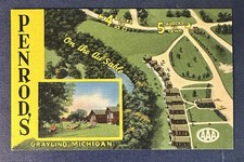 Grayling Michigan Vintage Postcard Penrod's On the Au Sable Resort picture