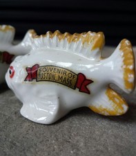 VTG Boston Massachusetts Souvenir Salt & Pepper Shakers Hand Painted Ocean Fish picture