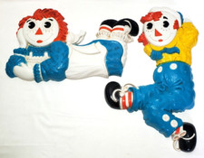 Adorable Vintage 1977 Raggedy Ann & Andy Bobbs-Merrill Wall Hanging Art picture