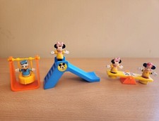 Vintage Disney Playset Figures Set of 7 Mickey Minnie Donald Swing Seesaw Slide picture