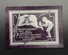 c1910 L40 Large Amherst College Football Tobacco Leather 3.5x2.5 College Yell picture