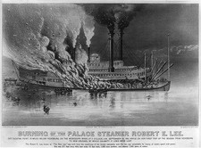 Photo:Vicksburg Mississippi 1882 Burning Palace Steamer Robert E. Lee picture