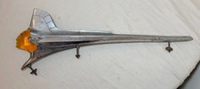 Antique Art Deco American Indian Chieftain Chrome Resin Hood Ornament circa 1930 picture