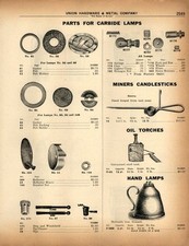 1926 PAPER AD Vintage Sierra Mine Miner's Candlestick Hand Lamp  picture