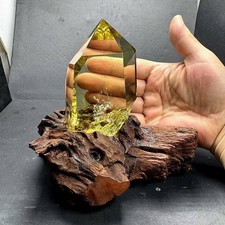 640g Top Natural Citrine quartz obelisk Crystal Mineral Specimen energy + base picture