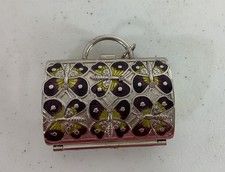 Neiman Marcus Butterfly Metal Purse Pill Trinket Box Judith Leiber Designer picture