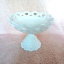 Vintage Milk Glass Open Lace Compote by Imperial Glass USA REDUCED PRICE picture