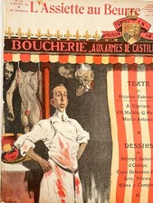 Butter Dish 1909 No 451 BOUCHERIE AUX ARMES DE CASTILLE Lithograph picture