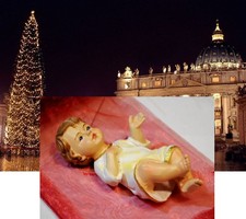 Rare Christmas Day POPE LEO Blessed BABY JESUS for NATIVITY Display, COA - Gift picture