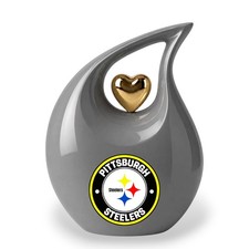 Pittsburgh Steelers Gray Teardrop Cremation Urn for Human Ashes Adult Urns w/Bag picture