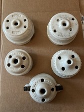 Antique Porcelain Light Rosette Geco Perkins Bryant Porcelain 1900s Vintage 5 picture