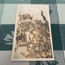 c. 1910s WW1 Troop Transport RPPC Soldiers Passing Time At Sea Military Ship  picture