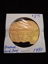1980 Pandora Brushed Gold Aluminum Box Doubloon - Mardi Gras picture