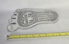 Vintage Cast Aluminum MOON FOOT Plaque picture