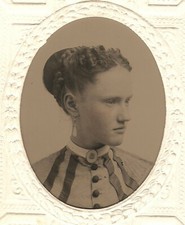 Vintage Antique Tintype Photo Beautiful Brooklyn New York Young Lady Teen Girl picture