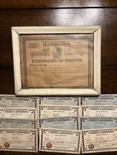 Vintage 1933 1951-1962 Indiana Barbers Certificate of Registration Examiners picture