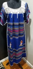 Vintage 1970s Mexican Vtg 70s Ecuadorian Roya Embroidered Peasant Dress  picture
