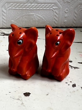 Salt and Pepper Shakers Orange Elephants  picture
