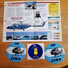 Westland LYNX Helicopter Brochure + 2 LYNX & 1 Heli Chic Stickers Navy picture