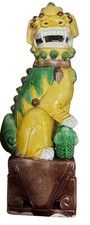 Vintage Chinese Sancai Glazed Foo Dog Lion Statue picture