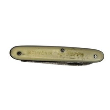 Vintage French Souvenir La Terre Folding Pocket Knife Plastic Handle Mid Century picture