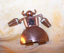 VINTAGE Phi Delta Phi legal fraternity large copper crest pin / brooch - OLD picture