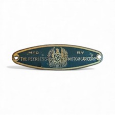 Peerless Body Tag Emblem Circa 1924-1929 Football Shape 1-7/8