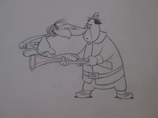 MGM Tex Avery 1945 Production Drawing Jerky Turkey and Pilgrim cel 80 years old picture