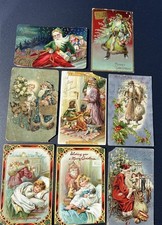 Antique Santa Claus Christmas Postcards Victorian (LOT OF 9) - ALL ONE PRICE.. picture
