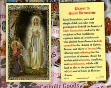 Prayer to St. Saint Bernadette - Laminated Holy Card 800-1129 picture