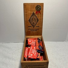 Vintage CAO Cigar Box Maduro Wooden Case with Missouri Meerschaum Pipe Filters picture