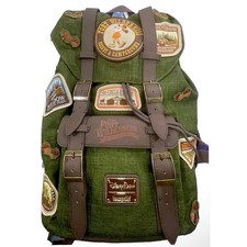Disney Fort Wilderness Campground Mickey Patches Canvas Loungefly Backpack NWT picture