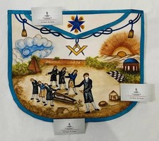Custom Masonic Apron Hand Painted Unique Design Freemason Handmade picture