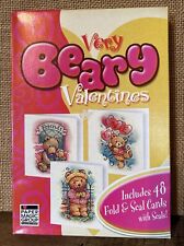 Vintage Very Beary Valentines Day Cards 48 Fold and Seal Cards with Seals NIB picture