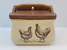 Vintage 1979 Enesco Country Road Rooster Hen Salt Box Salt Cellar Made in Japan picture