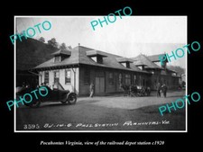 OLD LARGE HISTORIC PHOTO OF POCAHONTAS VIRGINIA THE RAILROAD DEPOT STATION 1920 picture