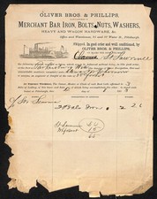 1883 Oliver & Phillips Pittsburgh Bar Iron Steamboat 