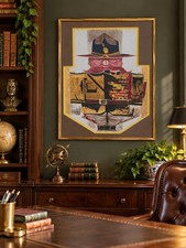 Theodore Teddy Roosevelt Bear Portrait Framed Signed Military Uniform Artwork picture