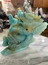 Blue Amazonite Dragon hand carved picture