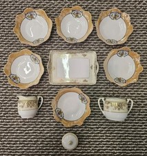 RARE VINTAGE NORITAKE HANDPAINTED BOWLS SUGAR CREAMER TRAY LOT OF 10 **SWEEET** picture