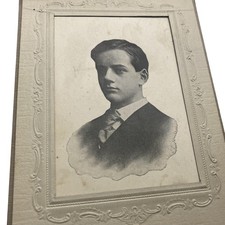 Vintage Strunk Reading PA Man Portrait Cabinet Card Photo B&W Embossed Orig picture