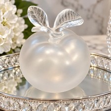 Vintage Lalique Frosted Grand Pomme Crystal Apple Perfume Bottle with Stopper 5. picture