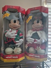 1998 Vintage Santa's Best Mickey And Minney Mouse Holiday Animation 