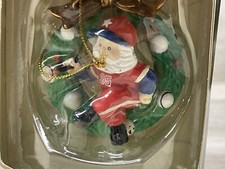 Mistletoe Magic Baseball Santa Christmas Ornament NIB 2001 picture